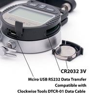 Clockwise Tools DTNR-0055 0-0.4"/10mm Digital Thickness Gauge Resolution 0.00005" 30pcs (CHI)
