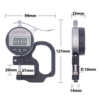 Clockwise Tools DTGR-0055 0-0.4"/10mm Digital Thickness Gauge 30pcs (CHI)