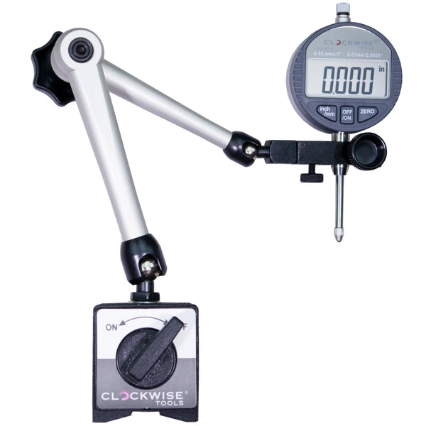 Clockwise Tools DIBR-0105 Digital Indicator and Magnetic Base