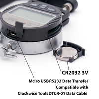 Clockwise Tools DTNR-0055 0-0.4"/10mm Digital Thickness Gauge Resolution 0.00005"